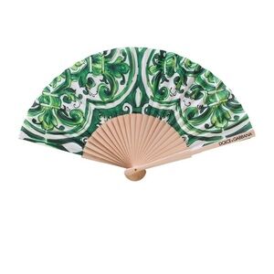 Dolce & Gabbana Green and White Decorative Fan
